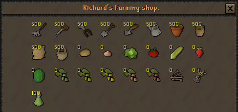 Zybez RuneScape Help's Screenshot of Richard's Farming Shop
