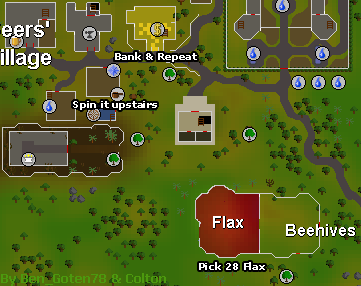 Zybez RuneScape Help's Map of the Flax Field