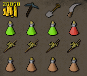 Zybez RuneScape Help's Recommended Inventory For Tai Bwo Wannai Clean Up