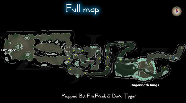 Zybez RuneScape Help's map of the Waterbirth Island Dungeon