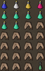 Zybez RuneScape Help's Screenshot of Suggested Melee Inventory for Dagannoth Fighting