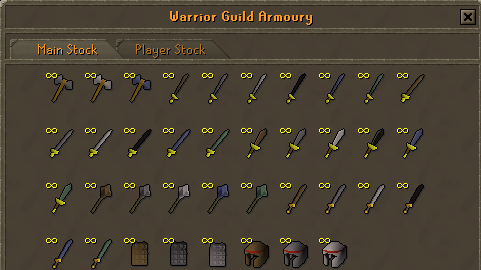 Zybez Runescape Helps' Image of the Warriors' Guild armoury