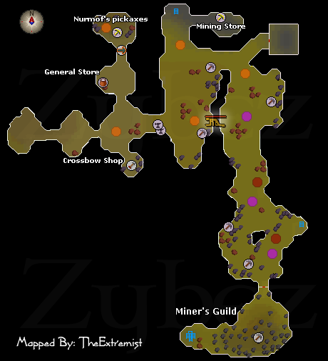Zybez RuneScape Help Dwarven Mines Map