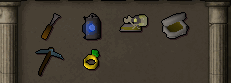 Zybez RuneScape Help's Screenshot of the required inventory for Dorgeshuun Powermining