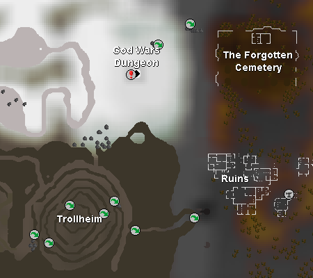 Zybez RuneScape Help's God Wars Dungeon Map