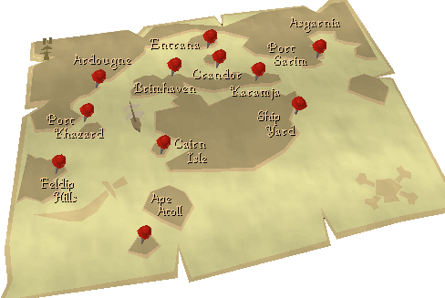 Zybez RuneScape Help's Screenshot of the Sailing Map
