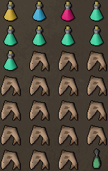 Zybez RuneScape Help's Screenshot of Suggested Ranged Inventory for Dagannoth Fighting